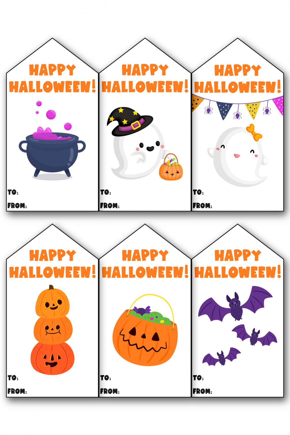 Free Printable Happy Halloween Gift Tags in One Download