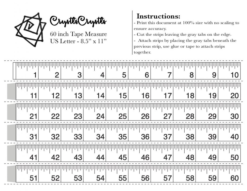 Free Printable Measuring Tape  CrystlsCrystls