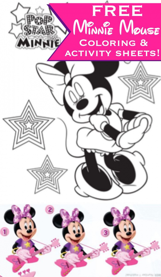 Free Printable Minnie Mouse Coloring Pages, Activity Sheets