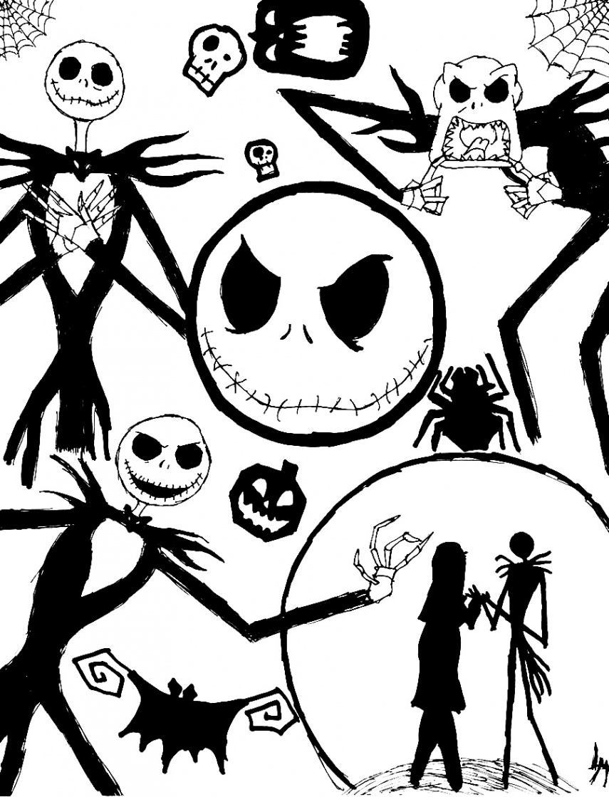 Free Printable Nightmare Before Christmas Coloring Pages - Best