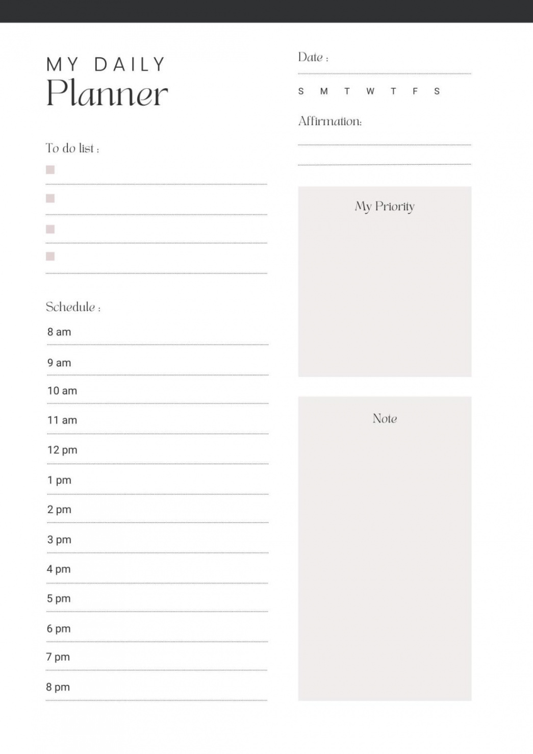 Free Printable Planner Templates