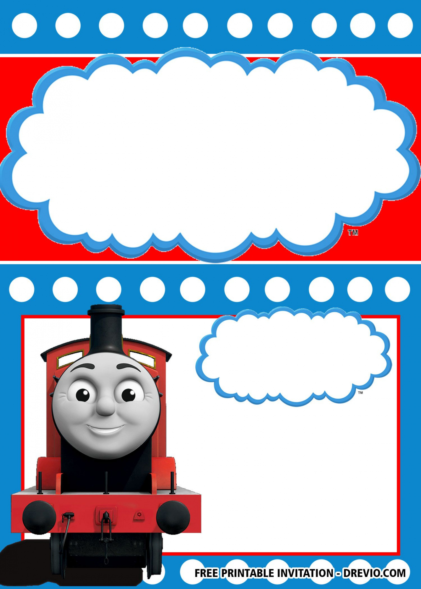 FREE Printable Thomas the Train Invitation Templates  Train