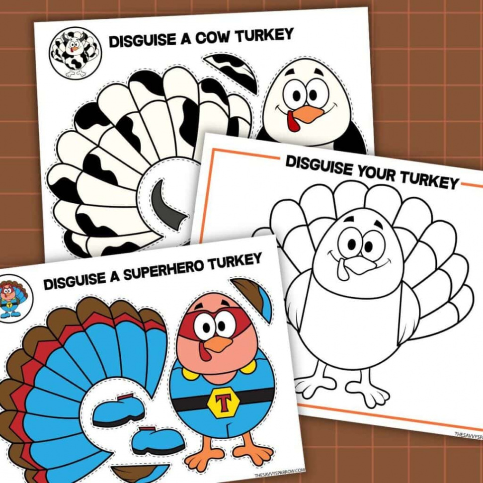 Free Printable Turkey in Disguise Templates to "Hide a Turkey"