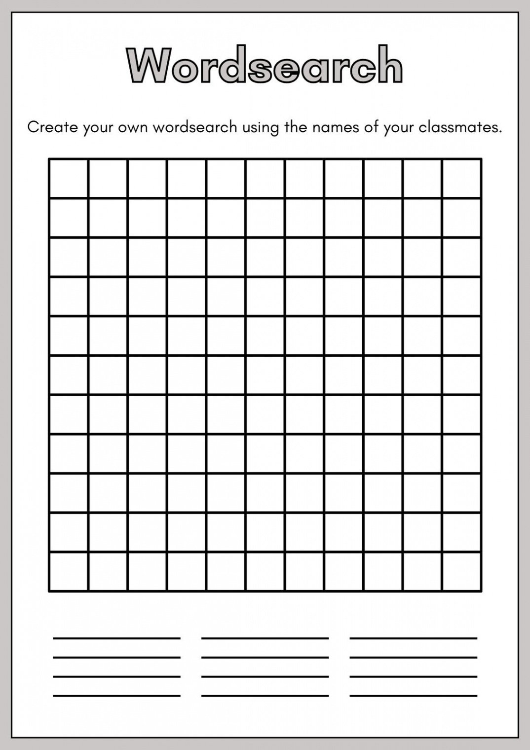 Free printable word search worksheet templates  Canva