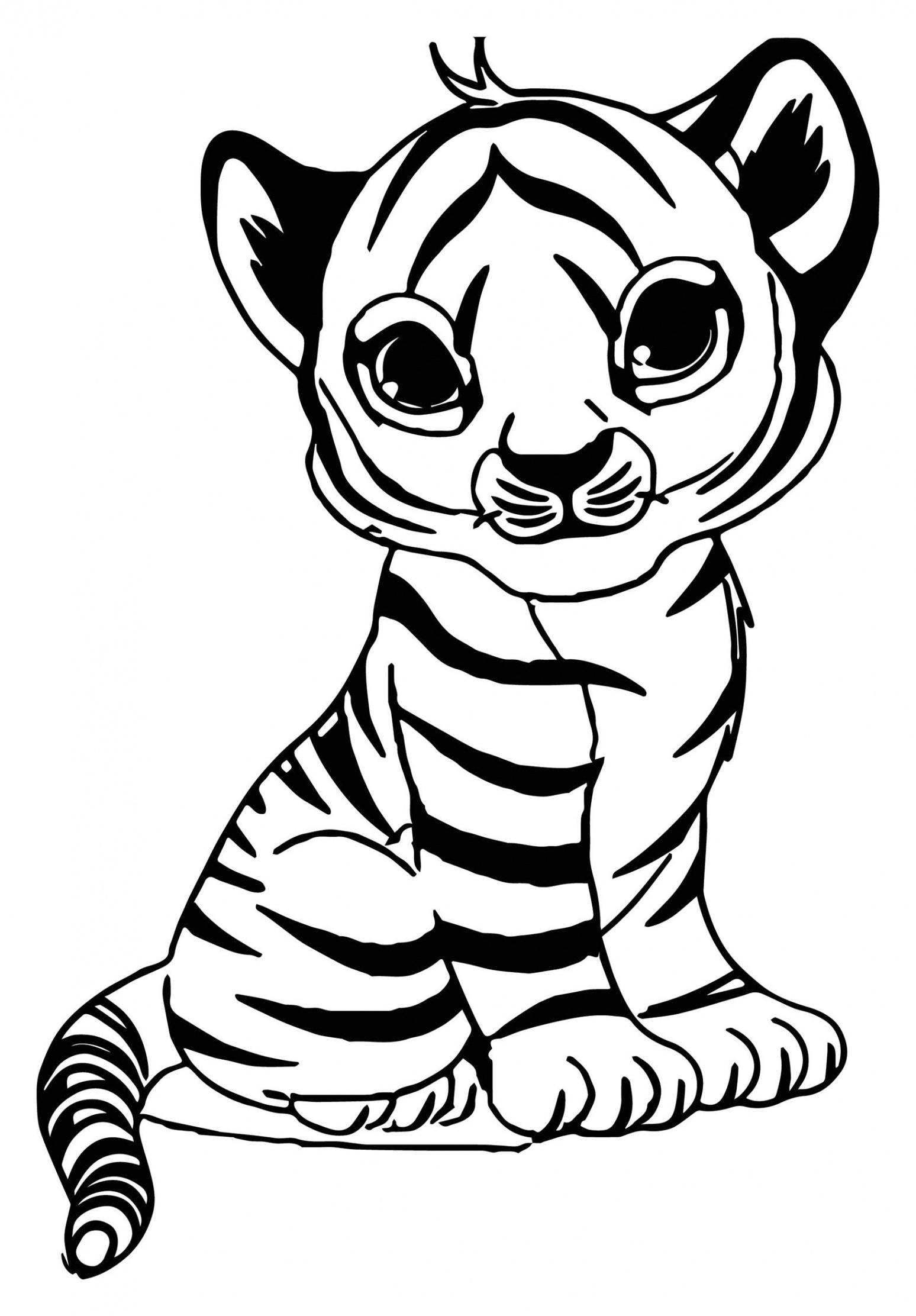 Free tiger drawing to print and color - Tigers Kids Coloring Pages