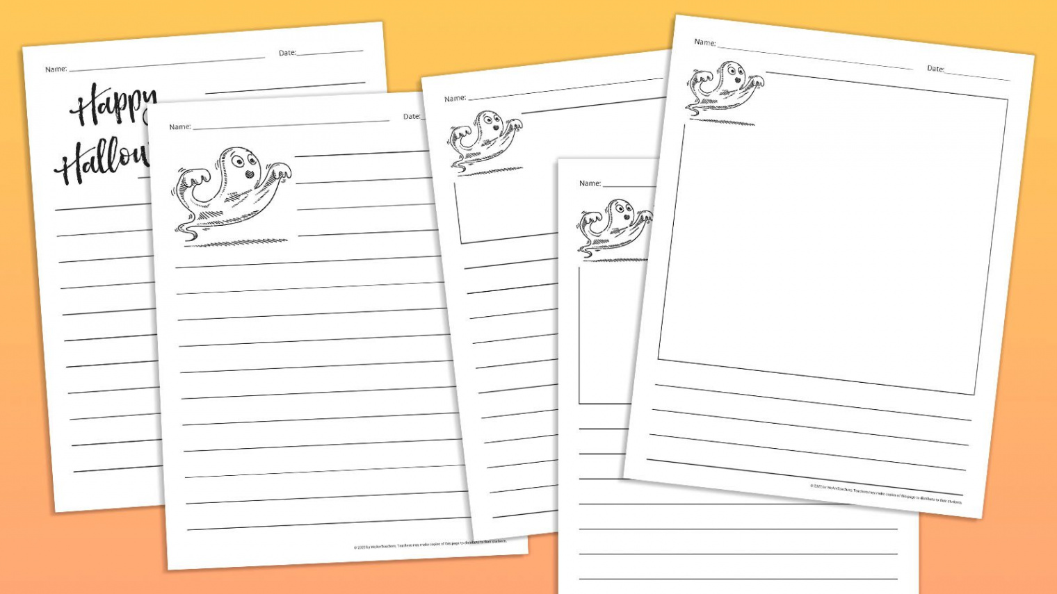 Get Free Halloween Writing Paper +  Spooky Writing Prompts