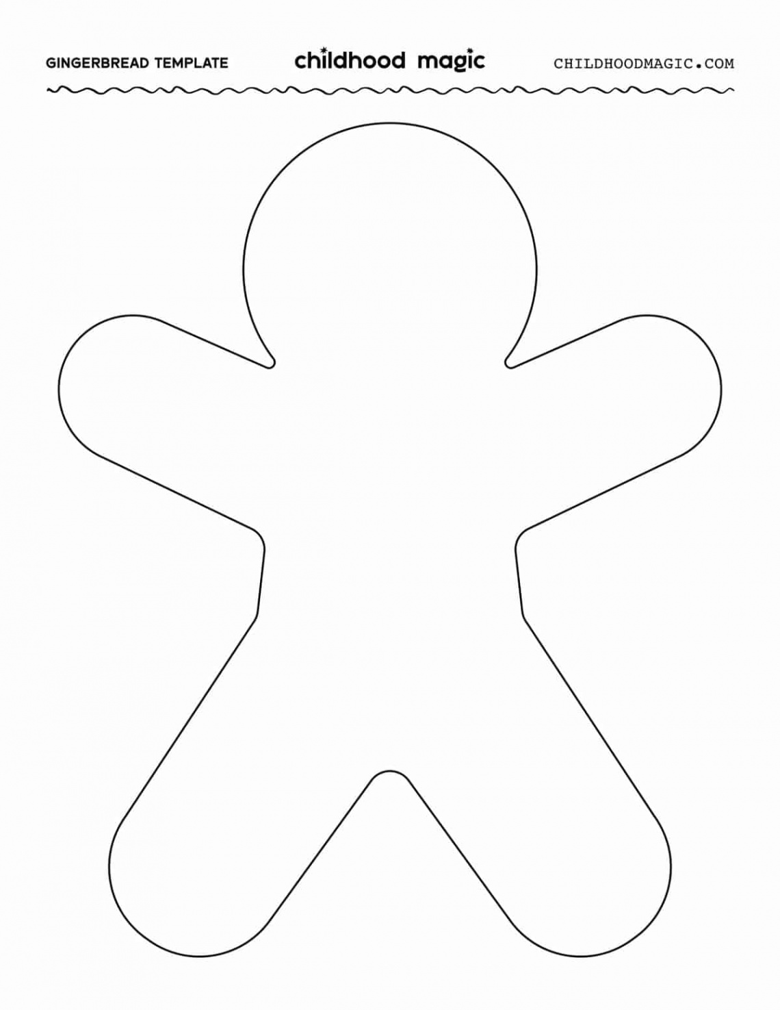 Gingerbread Man Template - Free Printable - Childhood Magic