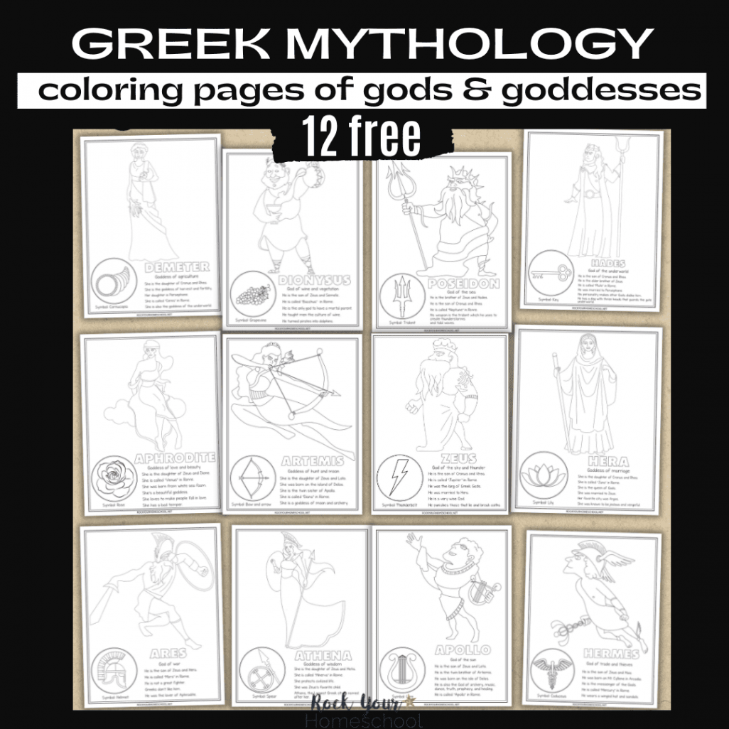 Greek Mythology Coloring Pages (Gods & Goddesses) - Rock Your