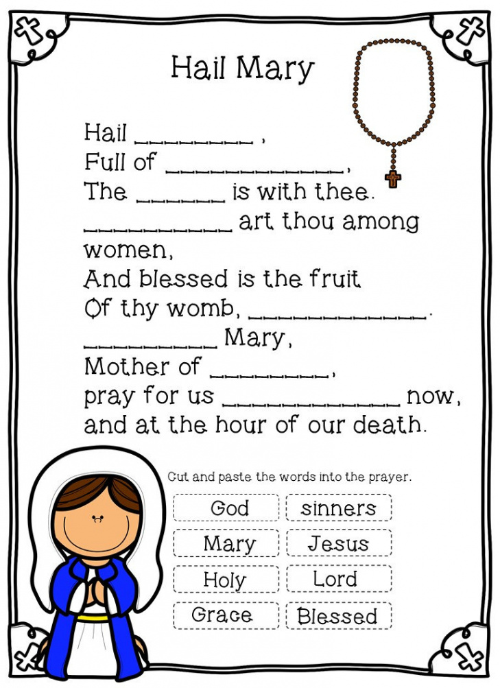 Hail Mary Worksheets - Etsy