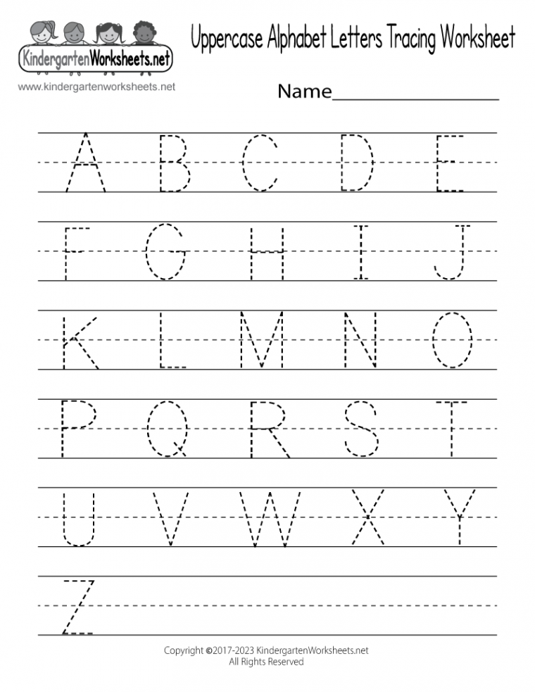 Handwriting Practice Worksheet - Free Kindergarten English