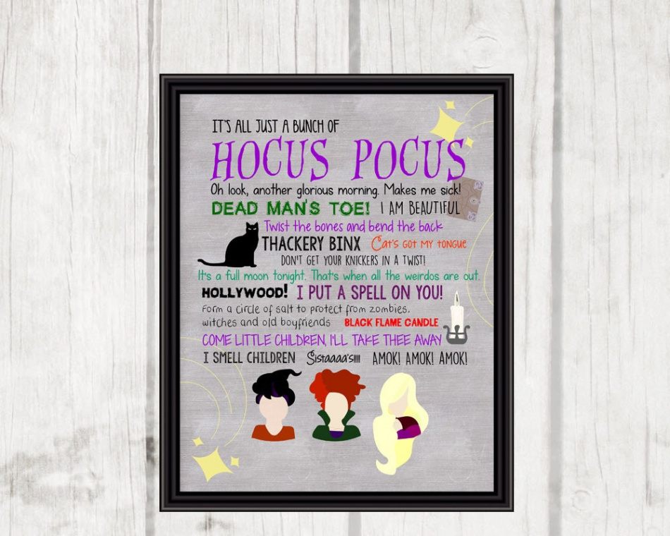 Hocus Pocus Movie Quotes  Hocus Pocus  Halloween Printable  Halloween  Decor  x - INSTANT DOWNLOAD