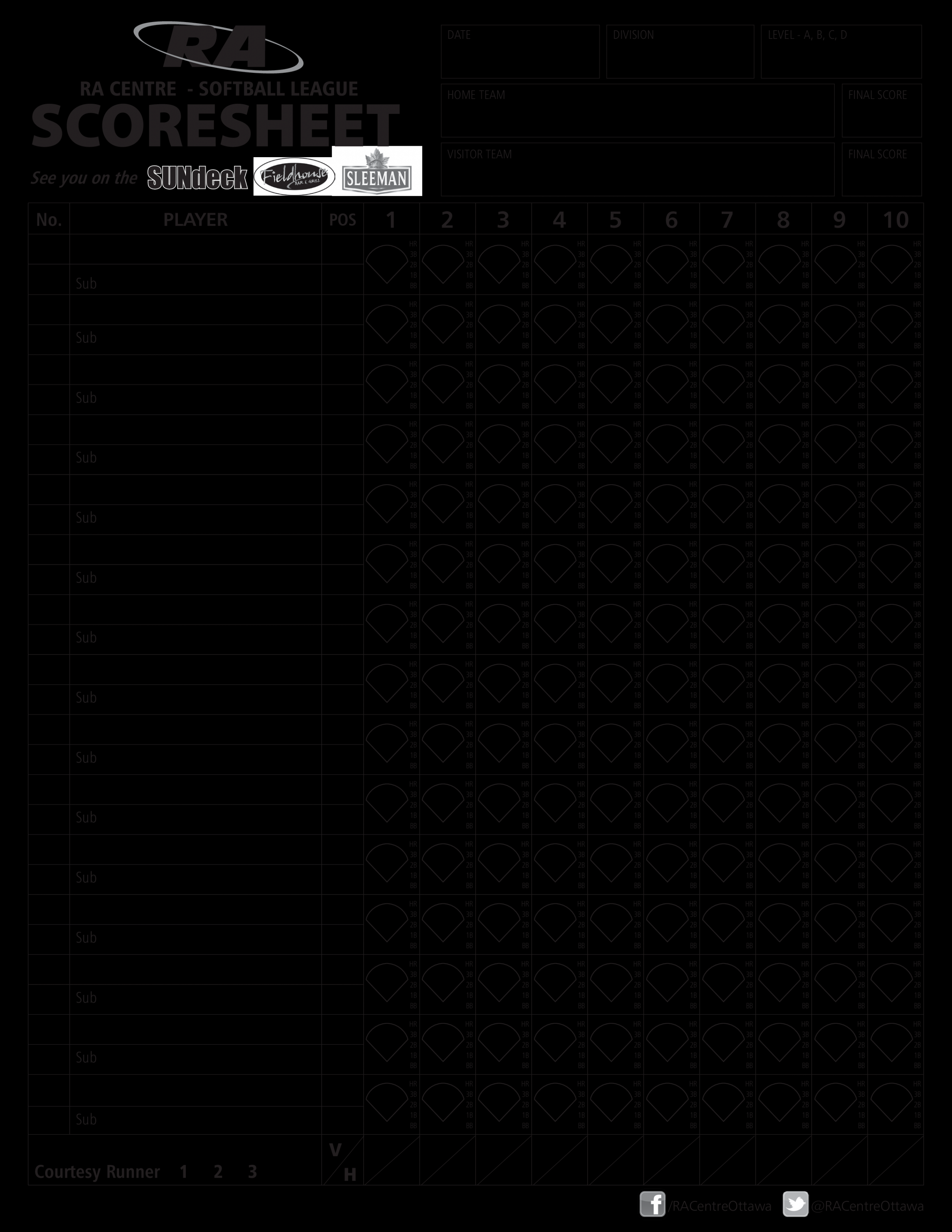 How to create a Softball Score Sheet? Download this Simple