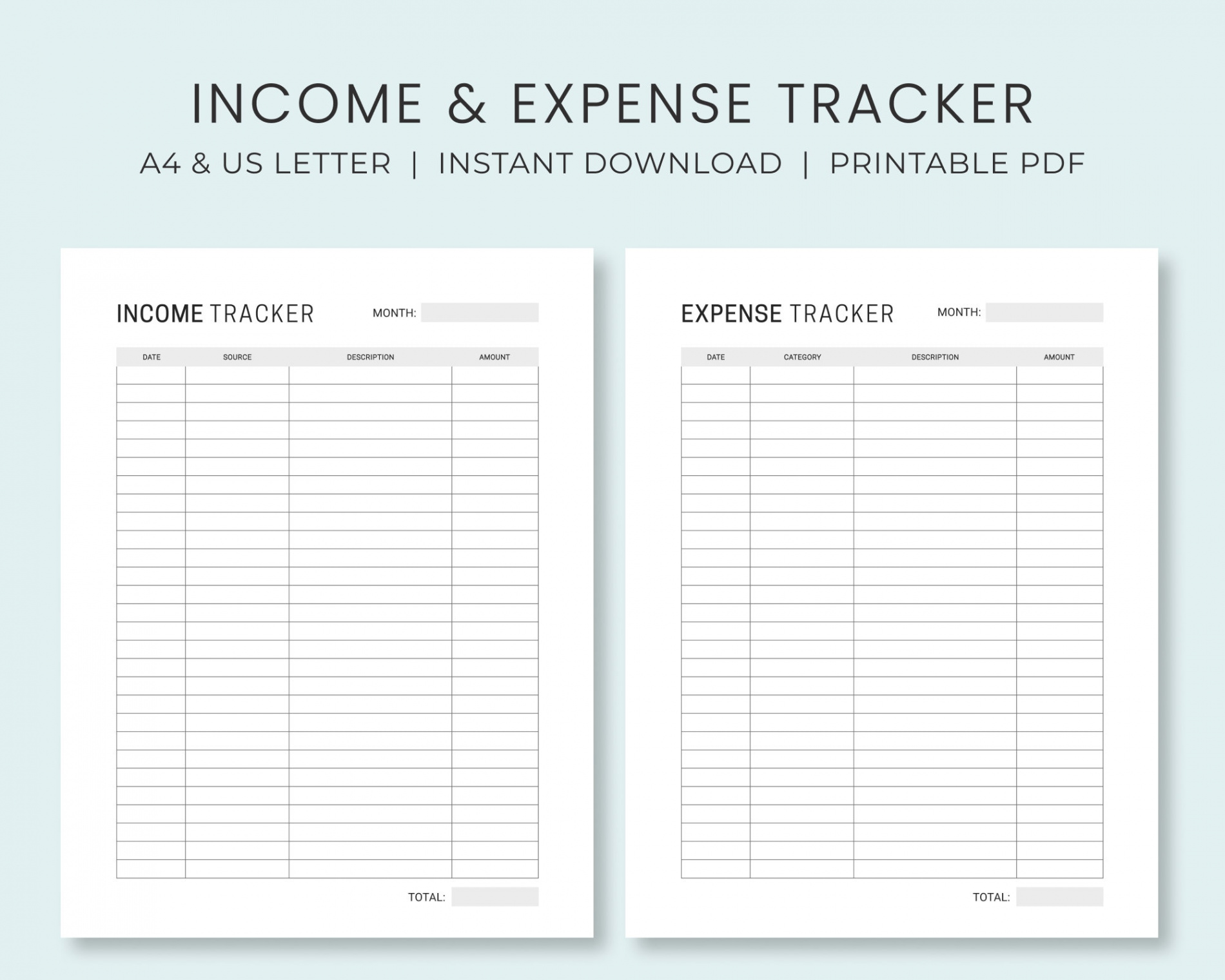 Income & Expense Tracker Printable Geld Tracker - Etsy