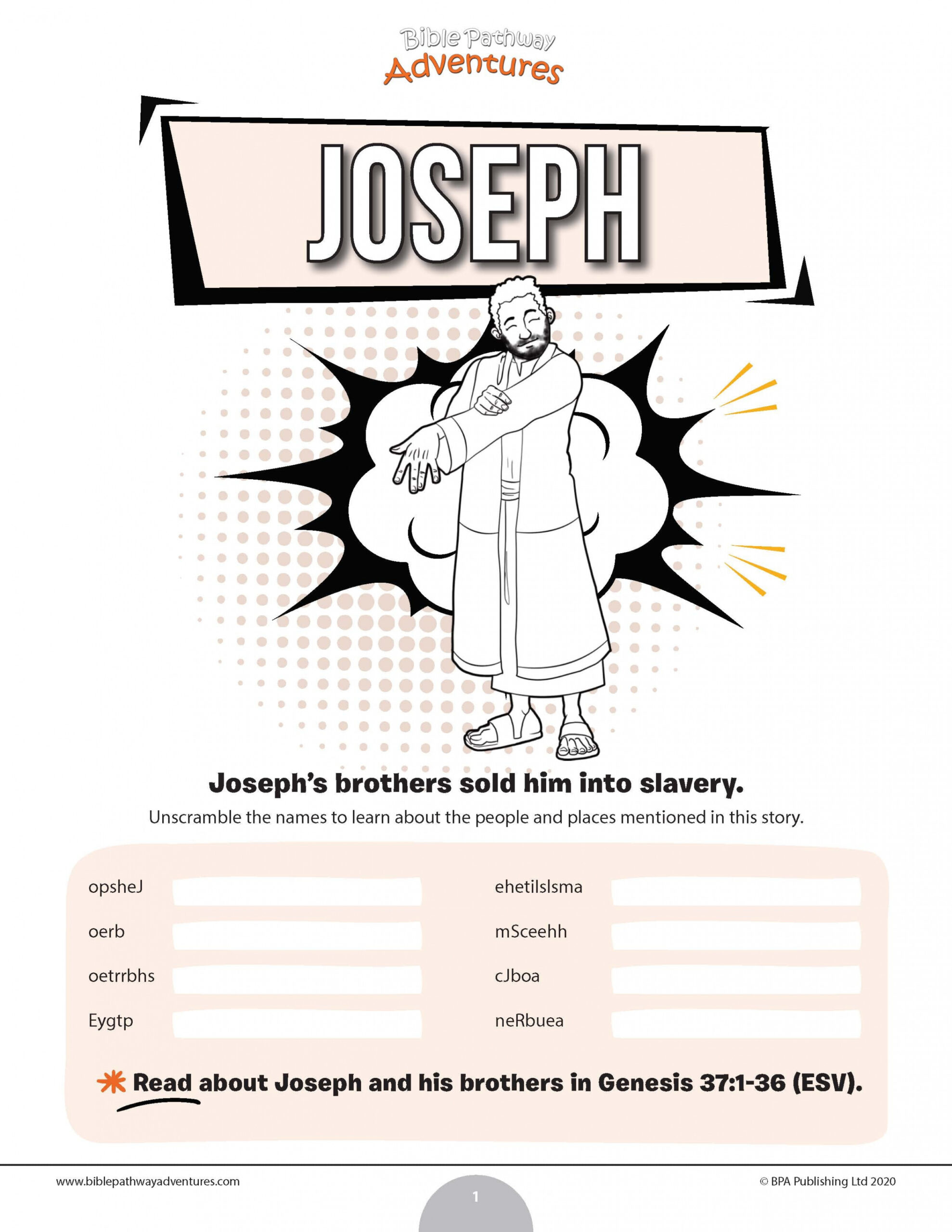 Joseph word scramble