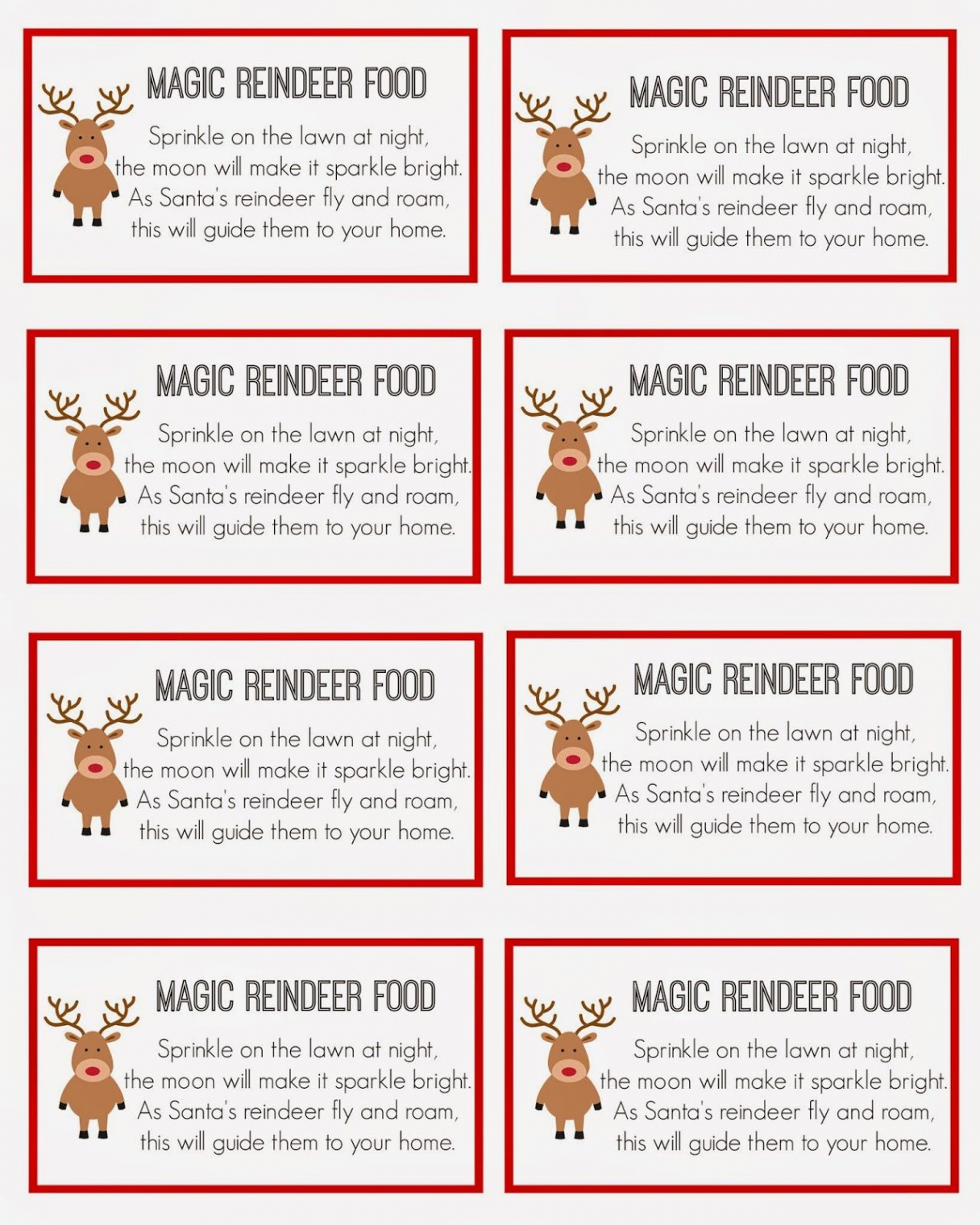 Magic Reindeer Food  Magic reindeer food, Reindeer food label