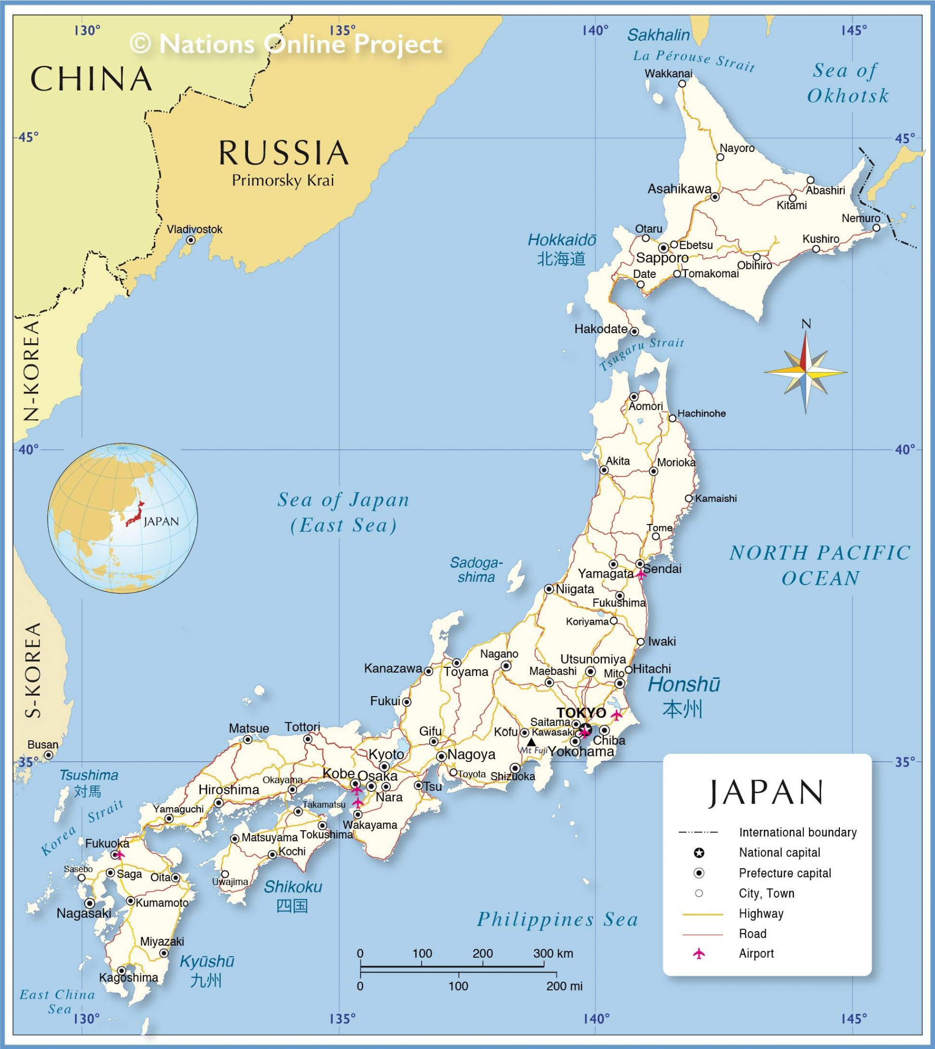 Map of Japan: offline map and detailed map of Japan