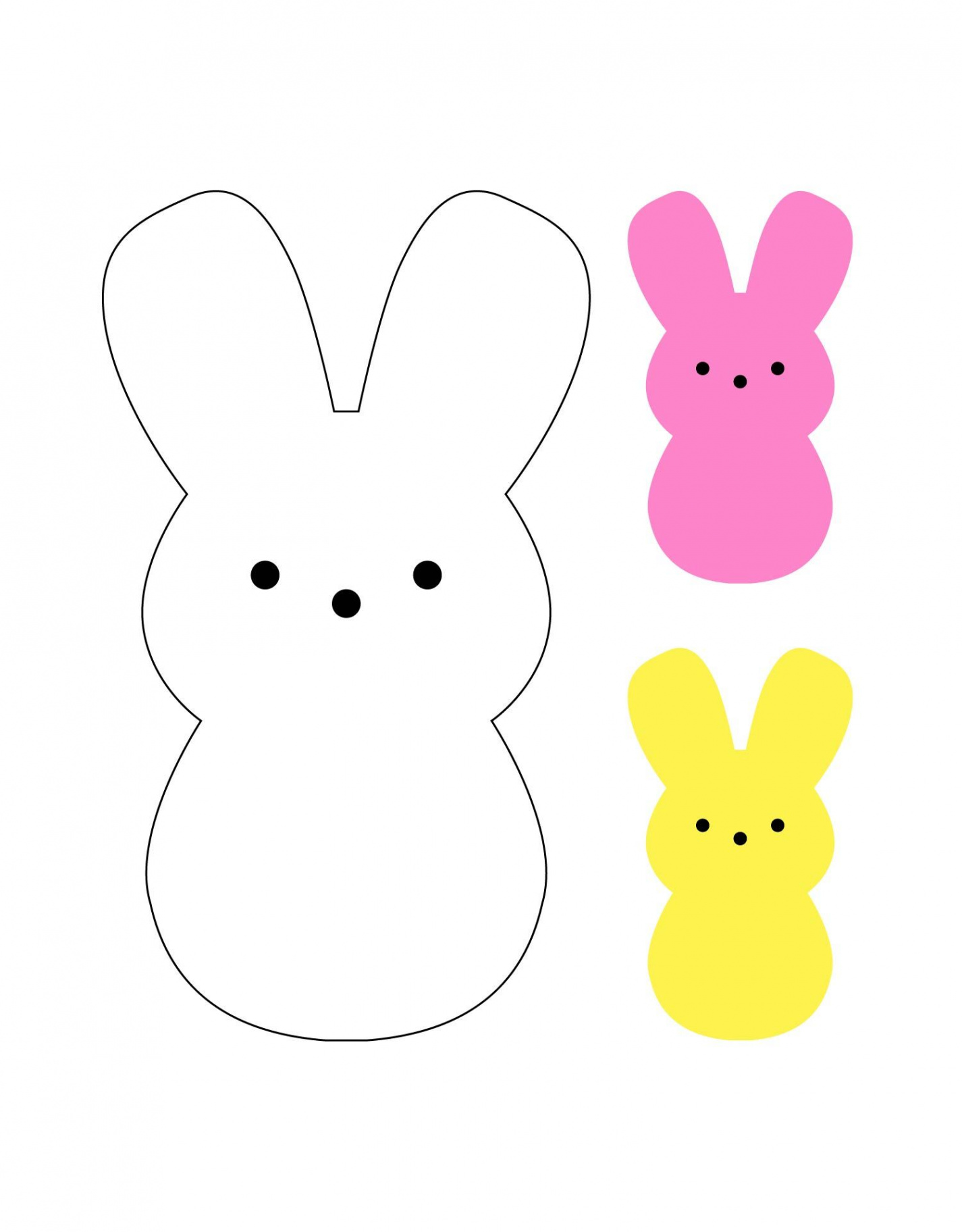 Marshmallow Peep Bunny Template  Peeps crafts, Bunny templates