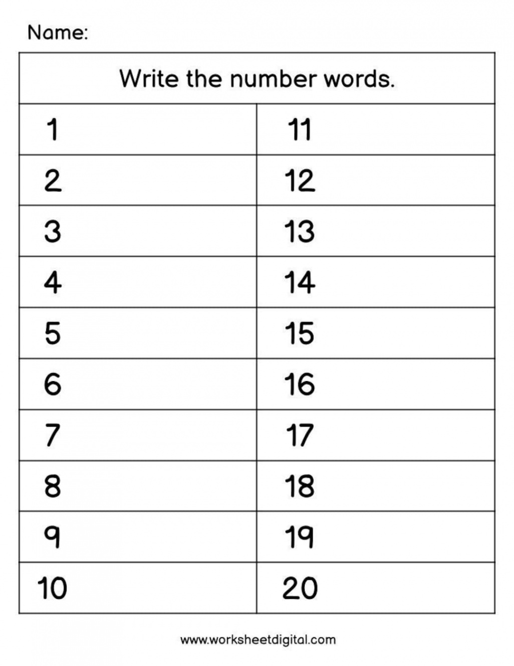 Number Words  to 00 Write Number Words Printable  Pages - Etsy Hong Kong