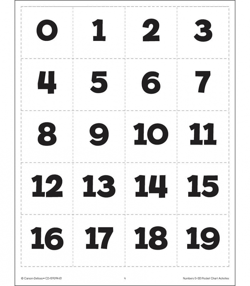 Numbers -12 Printable Pocket Chart Activities Grade K-