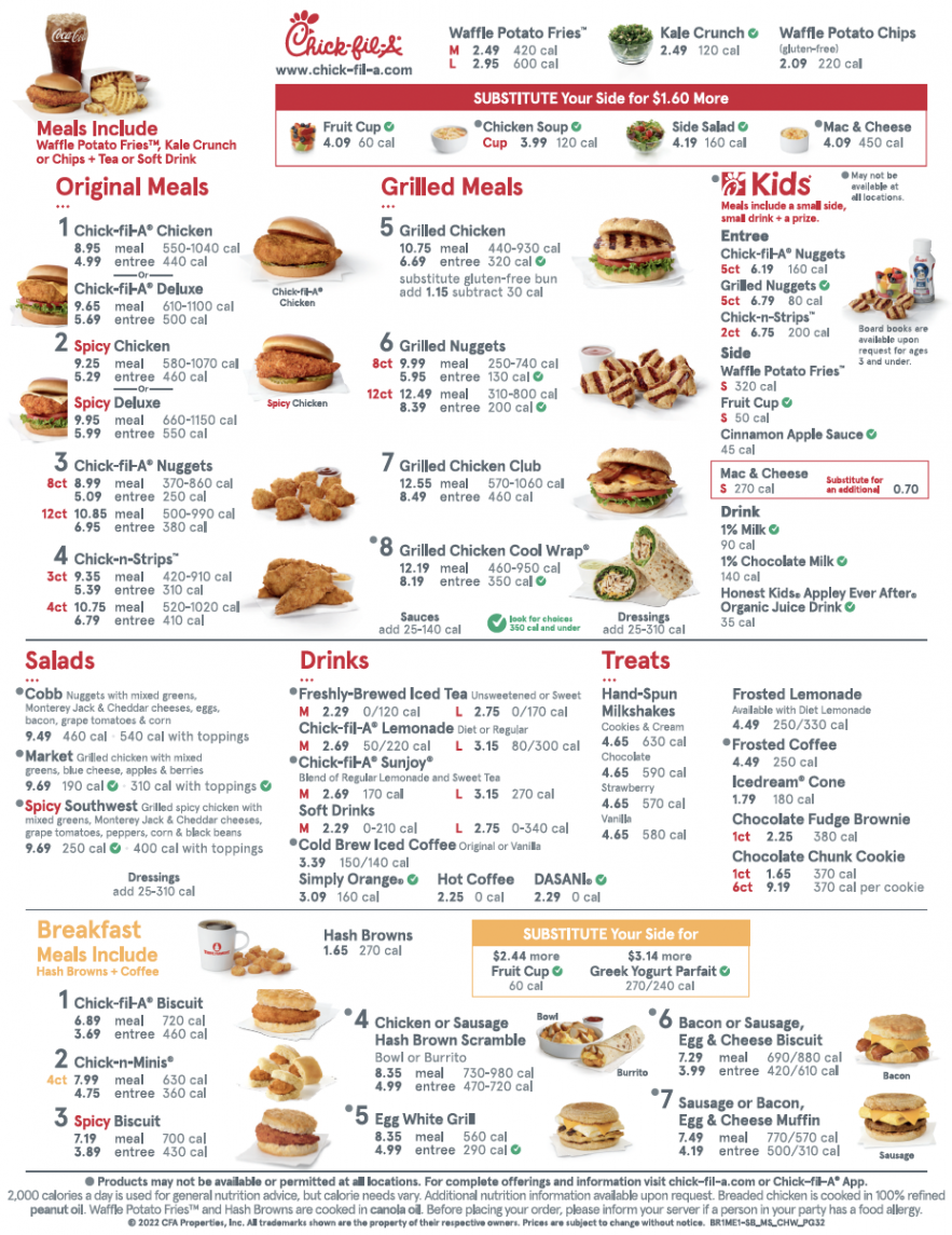 Our Menu — Chick-fil-A Belterra