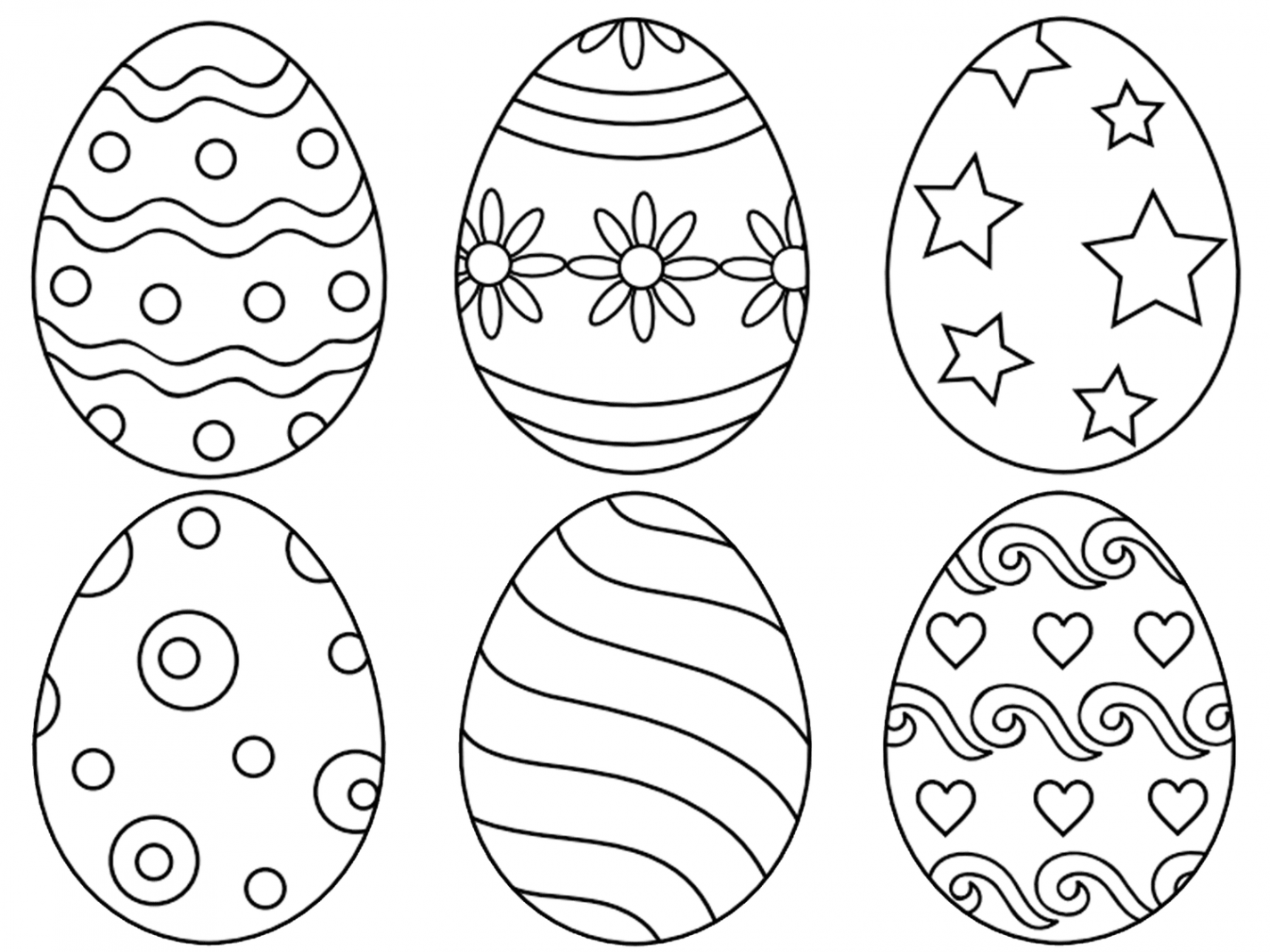 Places for Free, Printable Easter Egg Coloring Pages