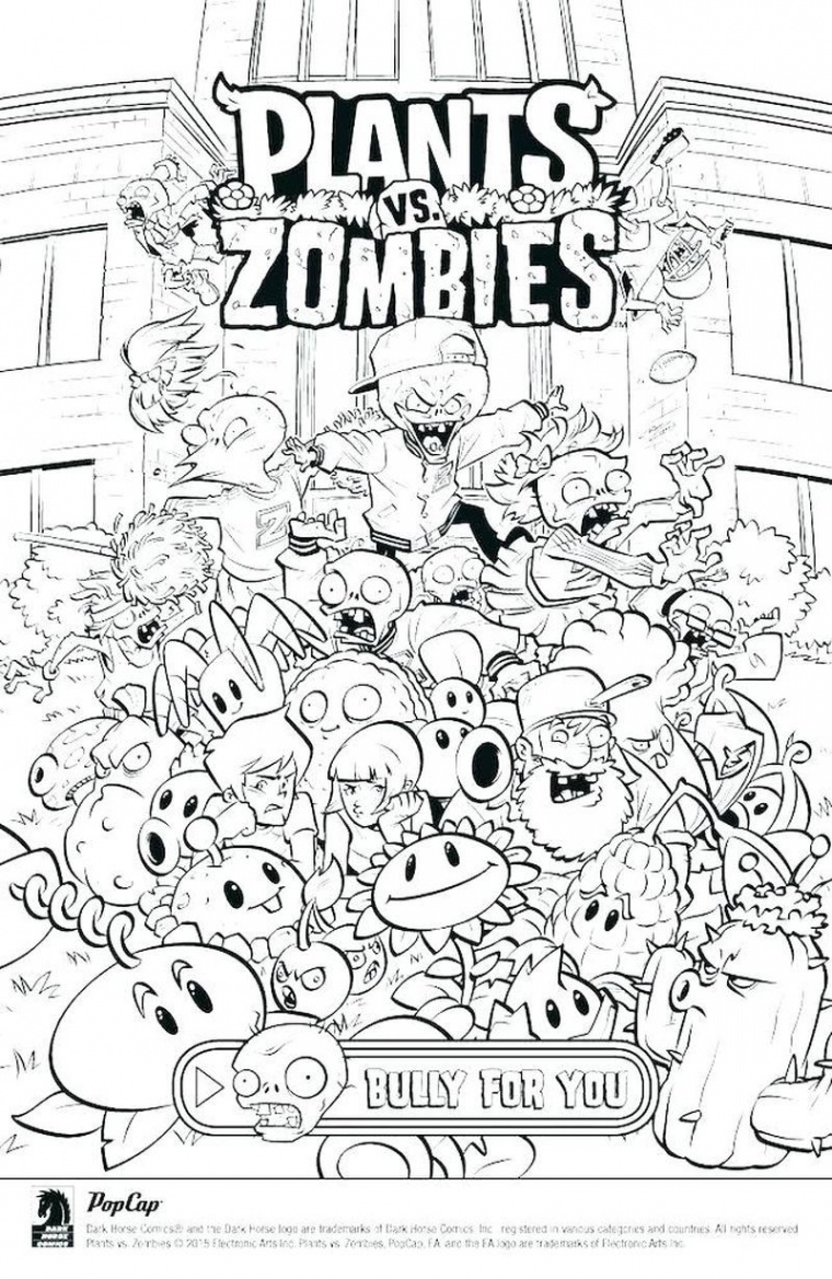 Plants Vs Zombies Coloring Pages PDF - Coloringfolder