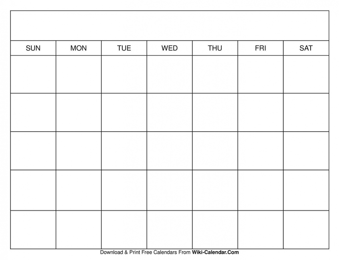 Printable Blank Calendar Templates - Wiki Calendar