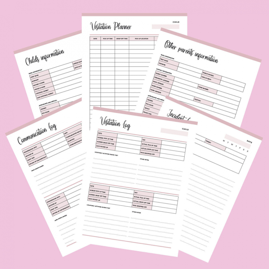 Printable Child Custody Binder  Instant Download PDF   PAGES