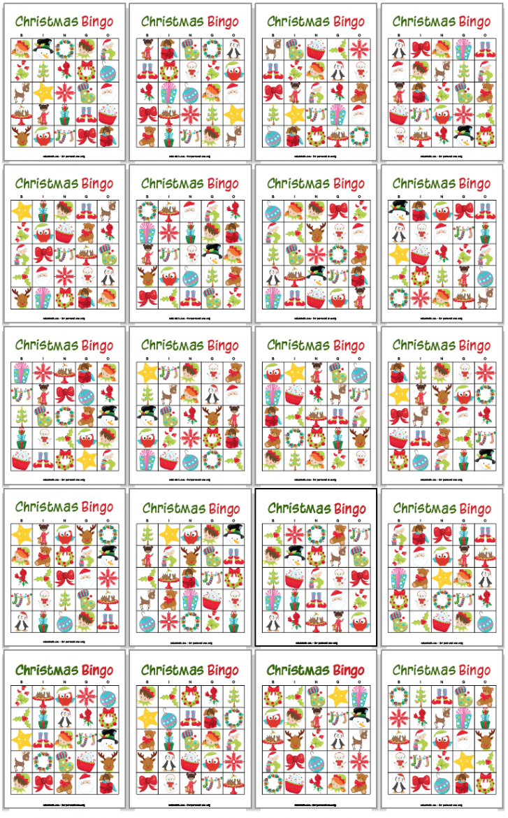 Printable Christmas Bingo Cards  Christmas bingo, Christmas