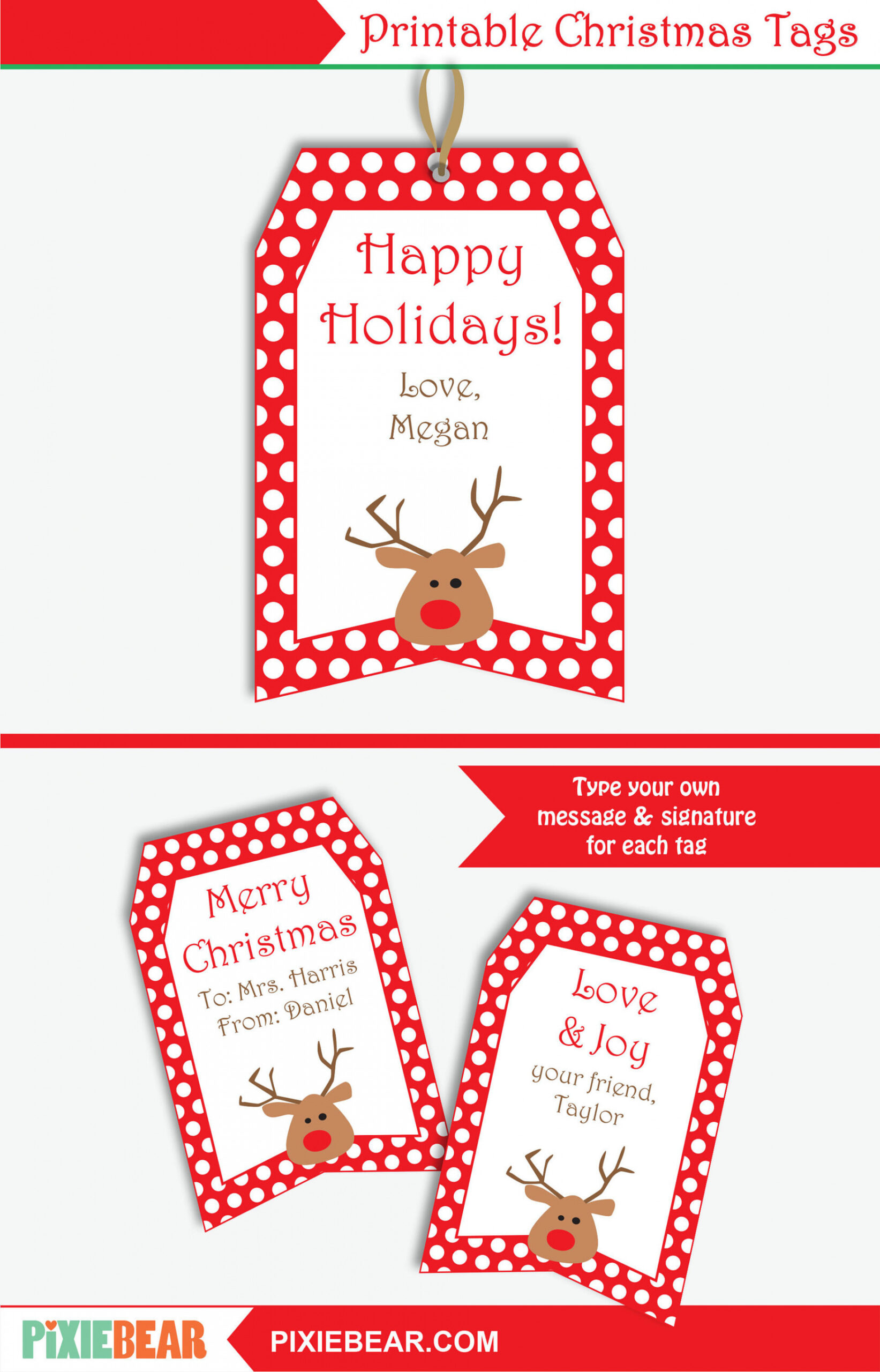 Printable Christmas Gift Tags for Kids Editable Christmas - Etsy