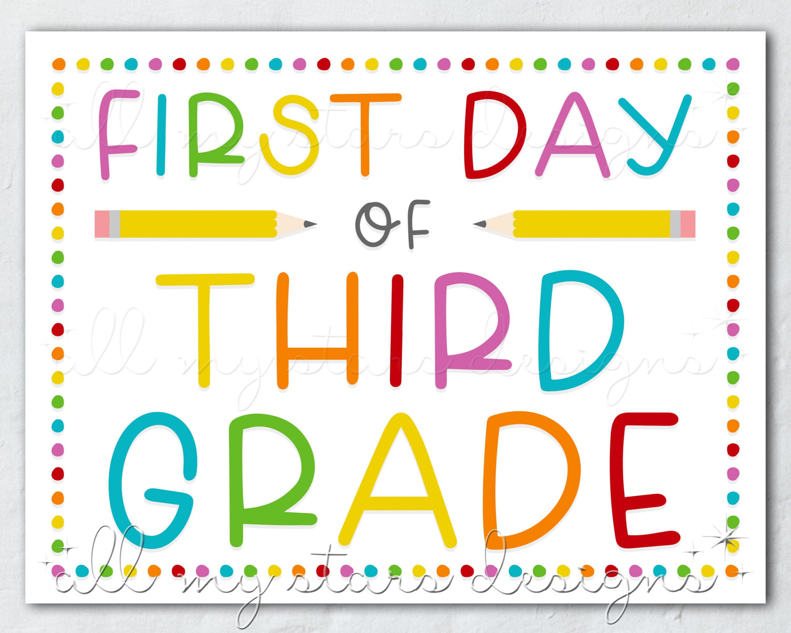 PRINTABLE First Day of Third Grade Sign Instant Download - Etsy