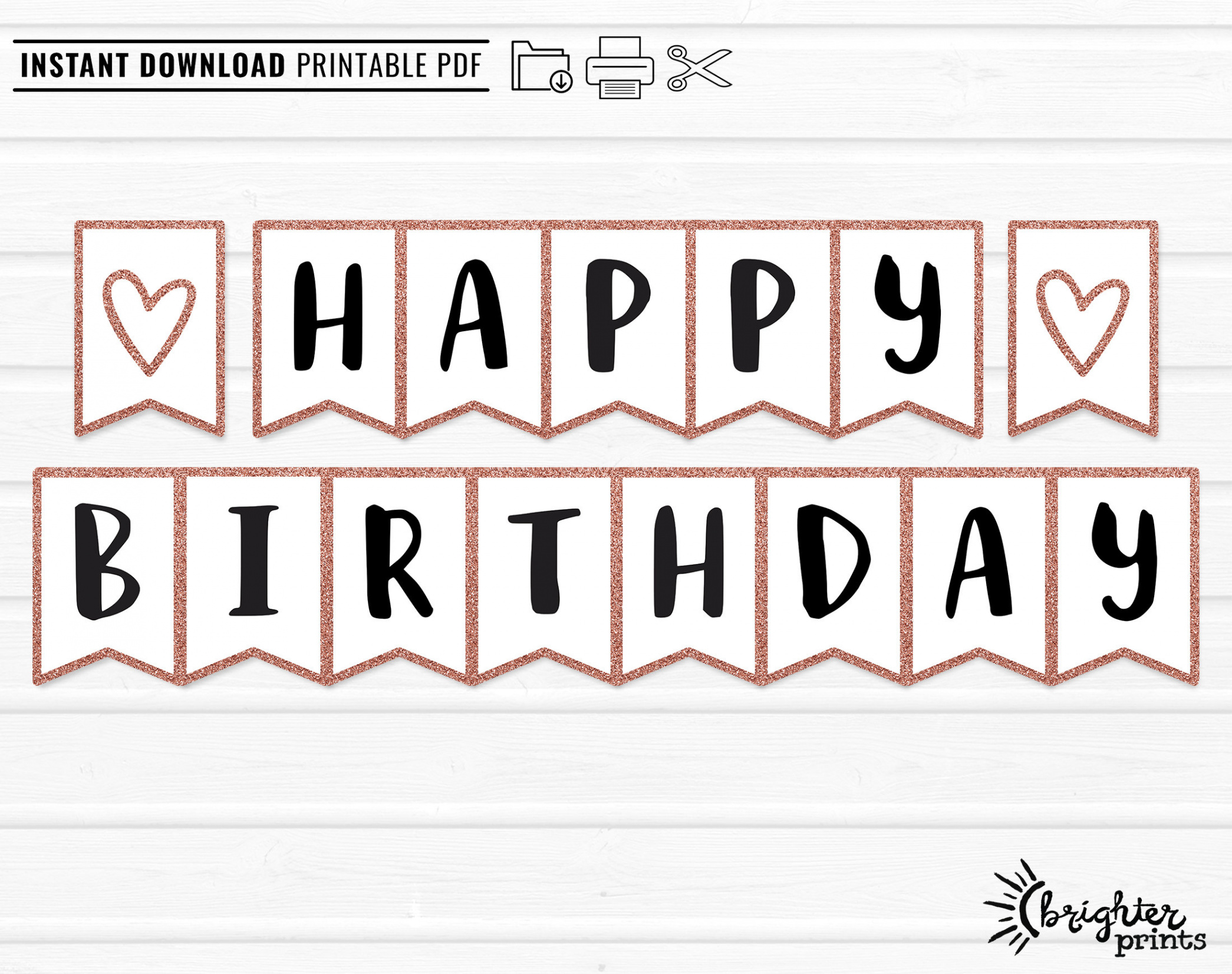 Printable Happy Birthday Banner INSTANT DOWNLOAD DIY - Etsy