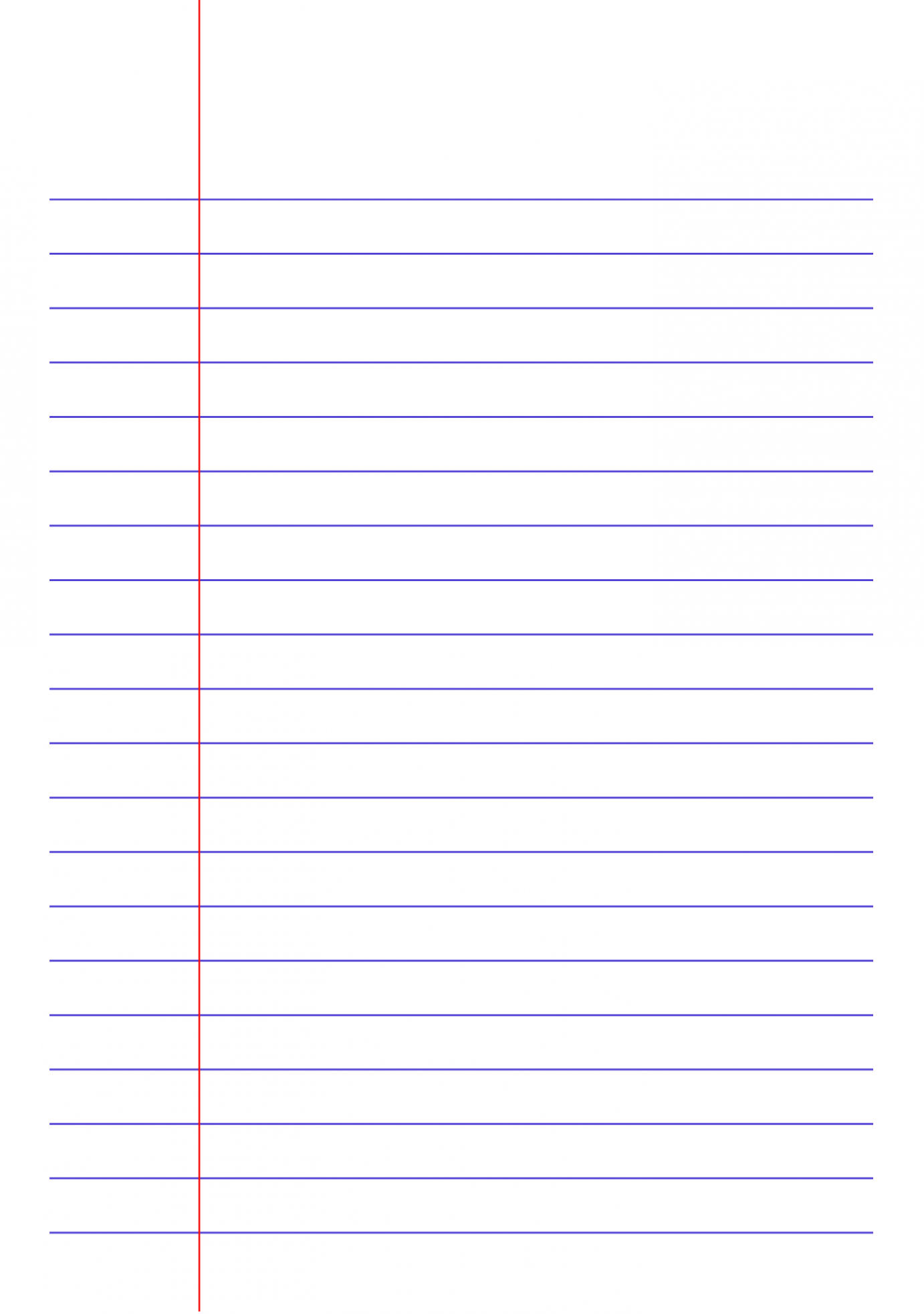 Printable Lined Paper Template - Wide Ruled