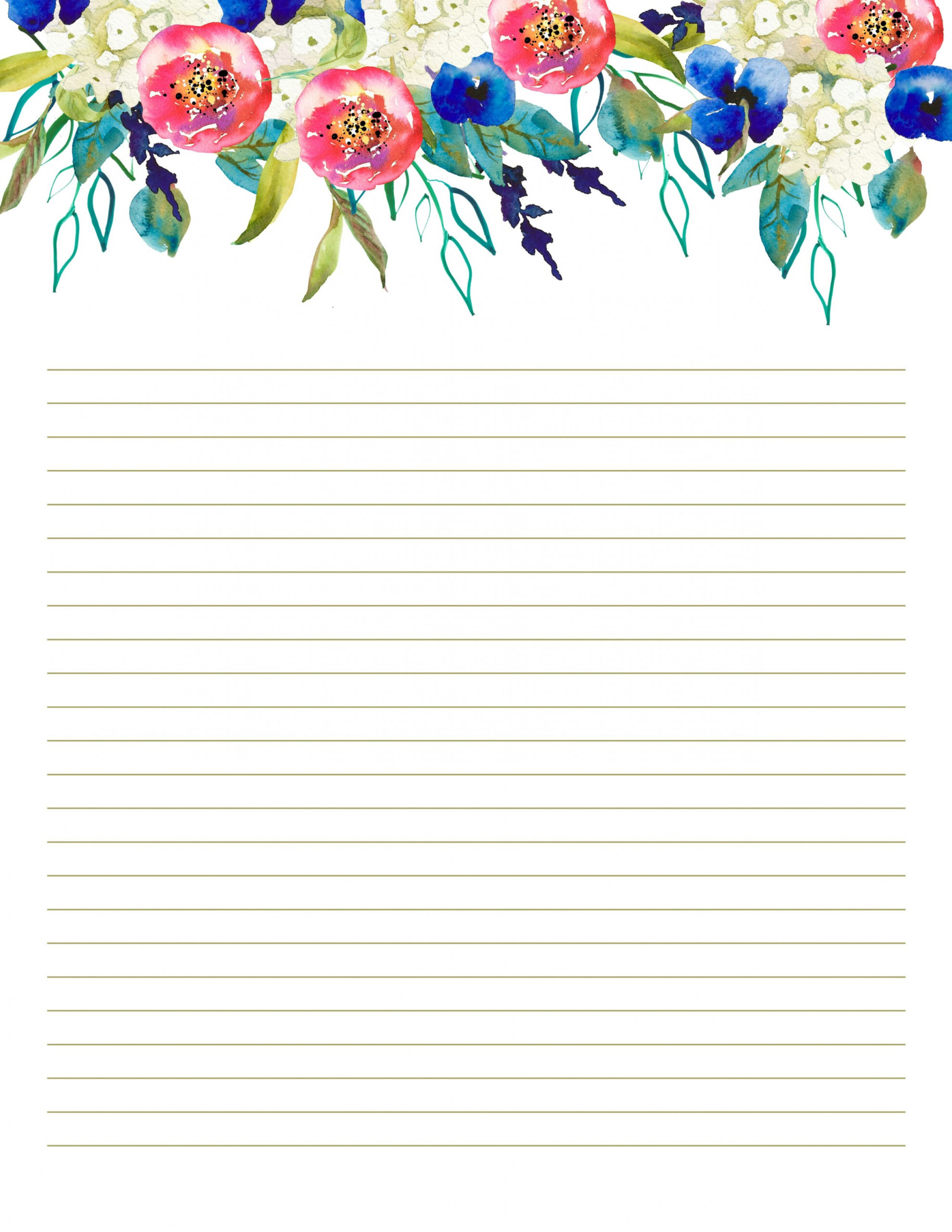 Printable Stationery Set Floral Stationery Set Downloadable  Etsy