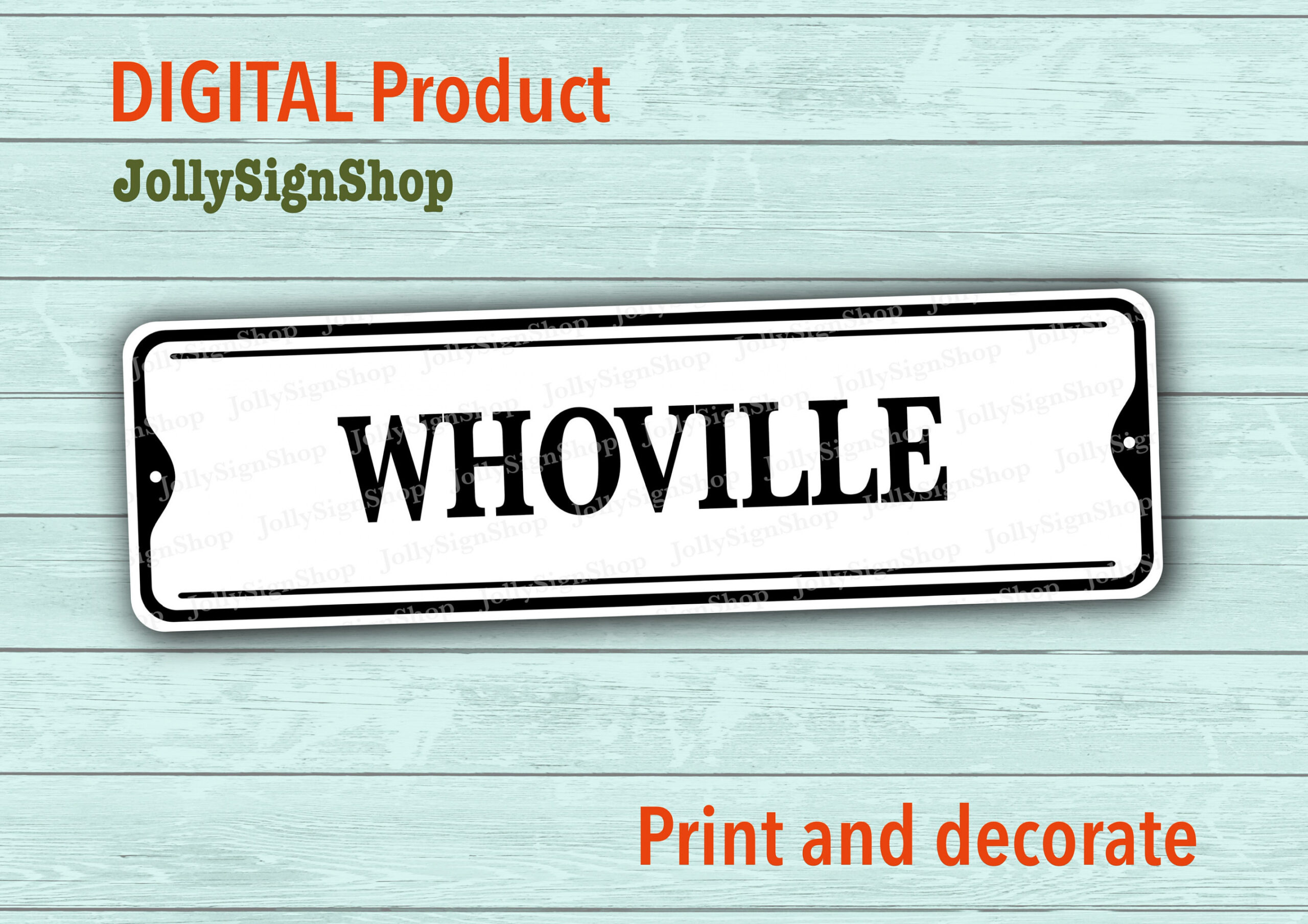 Printable Street Sign Whoville DIGITAL Easy Cheap - Etsy