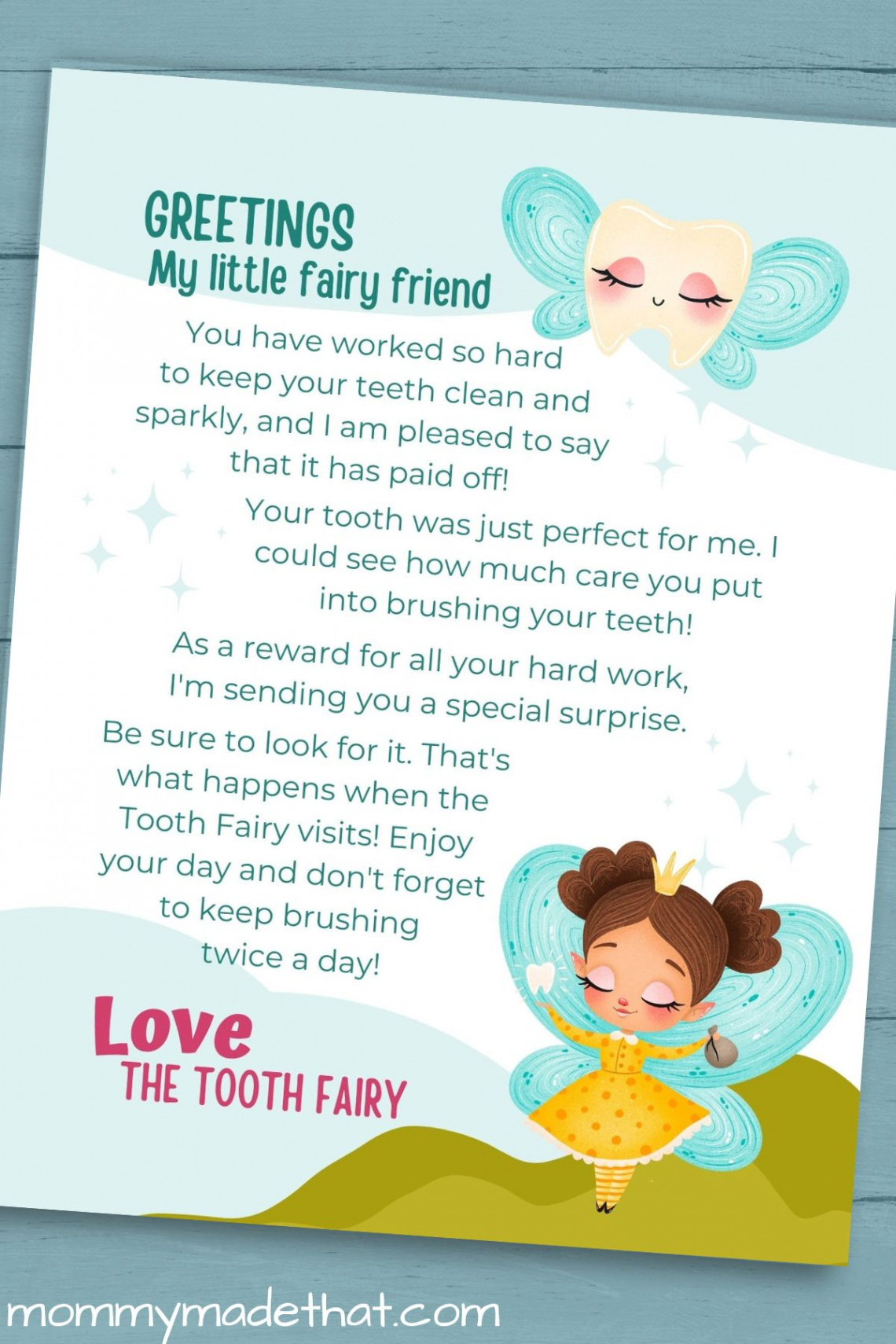 Printable Tooth Fairy Letters (Lots of cute free printables!)