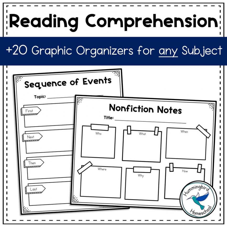 Reading Comprehension Graphic Organizers  Hummingbird Homeschool