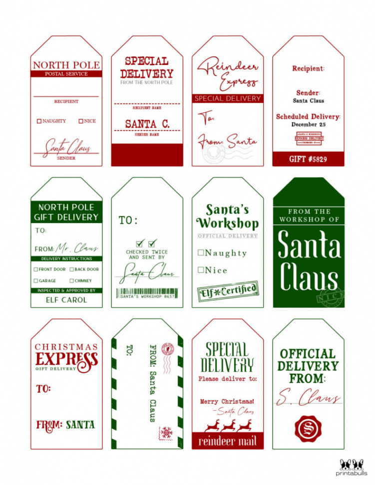 Santa Gift Tags -  Free Printable Tags & Labels  Printabulls