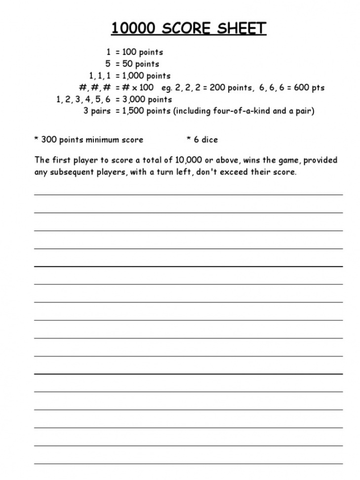 Score Sheet  PDF  Tabletop Games  Applied Probability