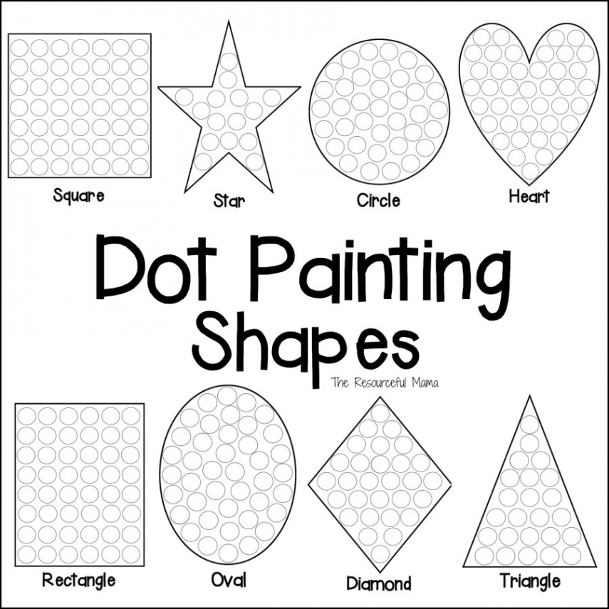 Shapes Dot Painting Free Printable - The Resourceful Mama