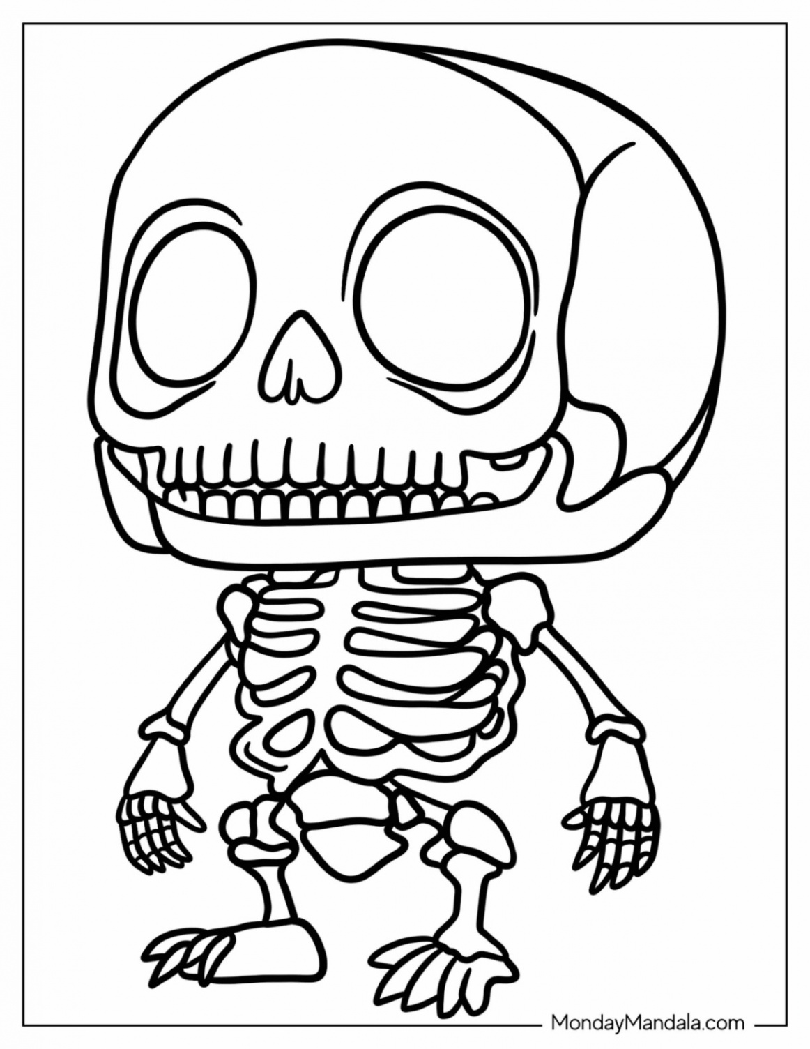 Skeleton Coloring Pages (Free PDF Printables)