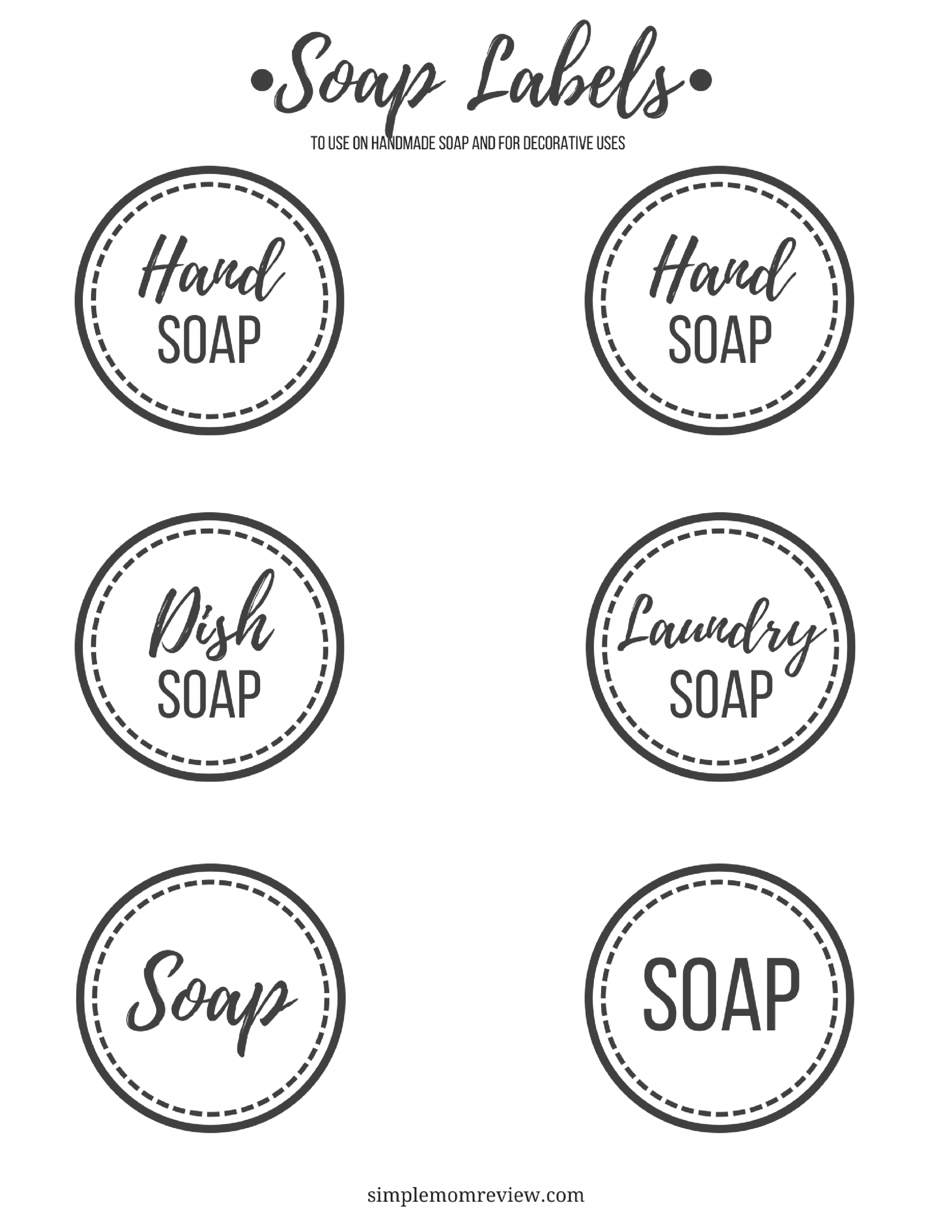 Soap Labels - Free Printable - Simple Mom Review  Diy soap labels