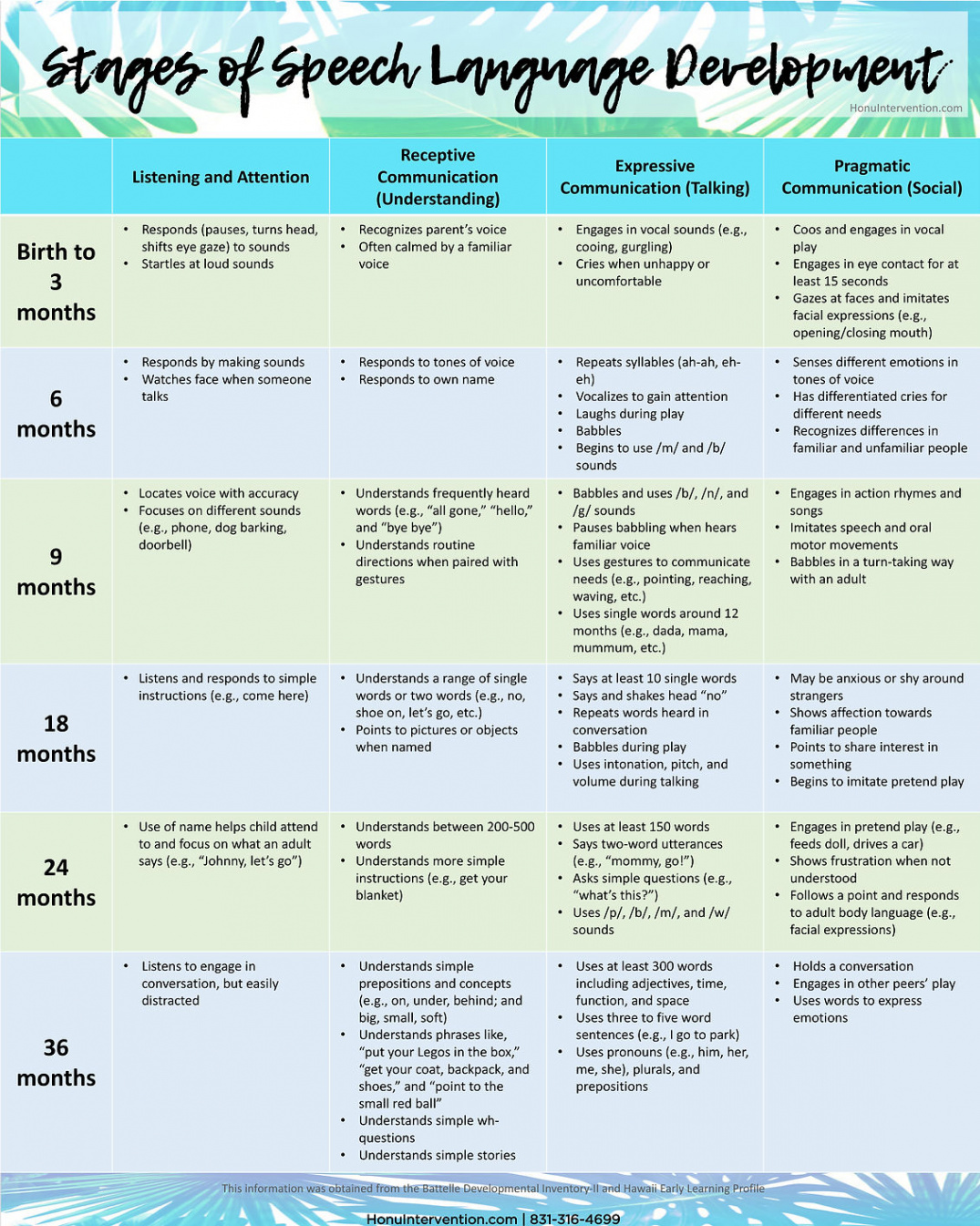 Stages of Speech-Language Development