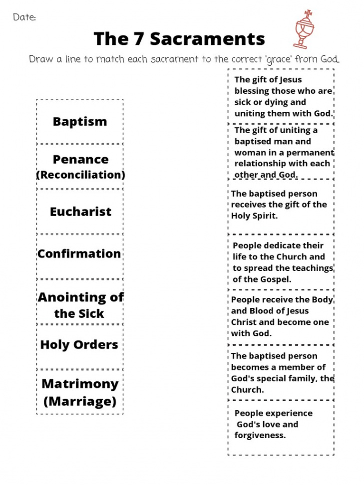 The  Sacraments Matching Activity  PDF