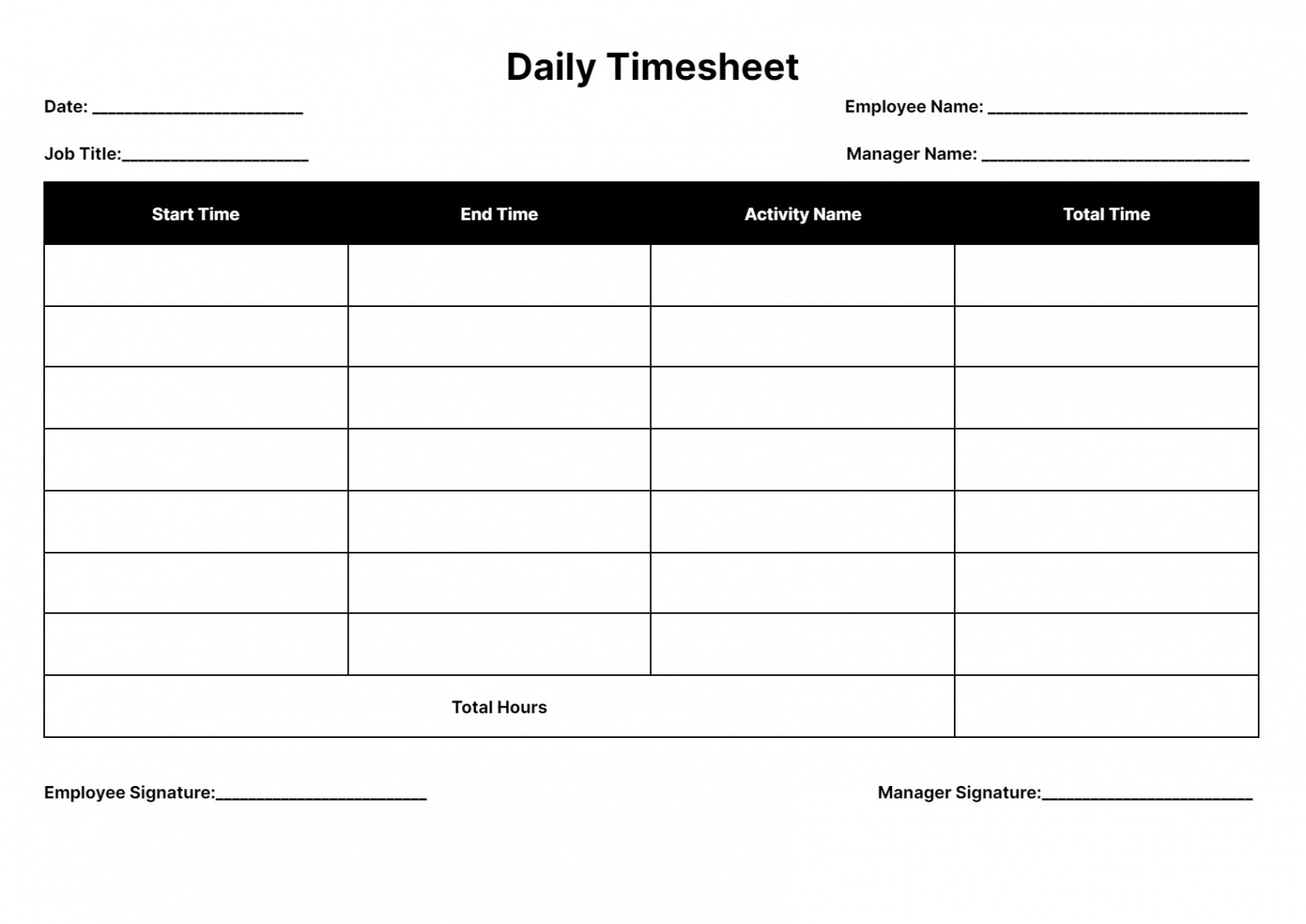 Timesheet Templates: Download & Print for Free!