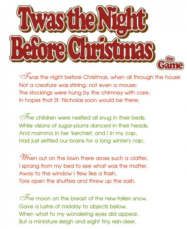 Twas the Night Before Christmas ~ Christmas Party Game ~ Free