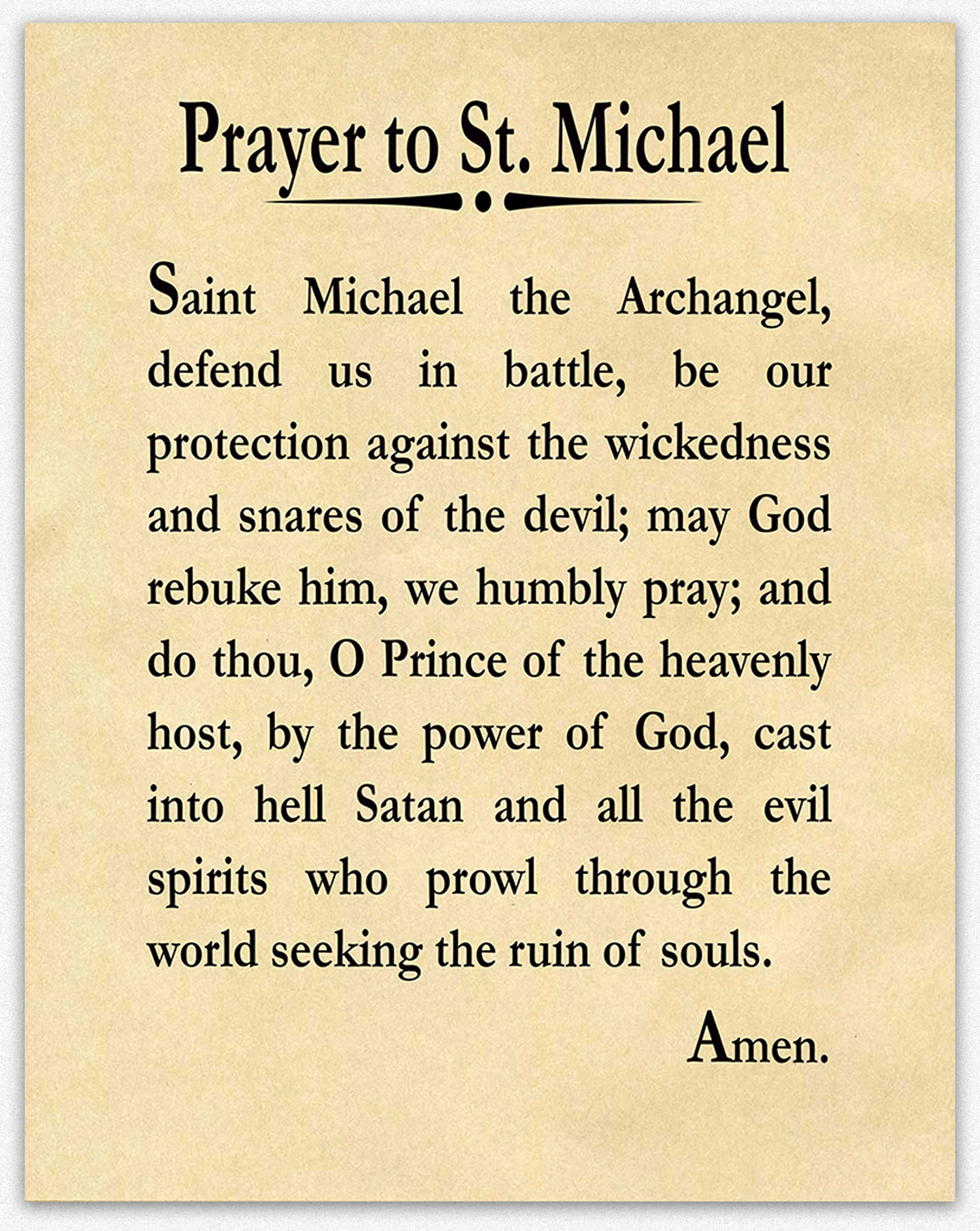 Wallbuddy Prayer to St Michael the Archangel Christian Prayer Print (. x