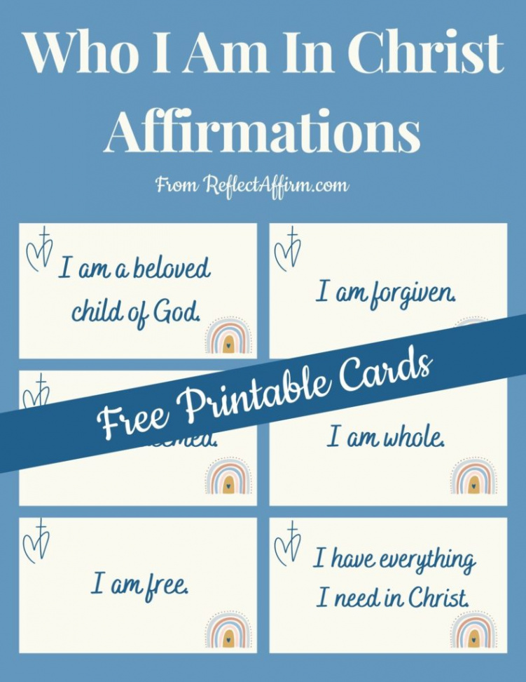 Who I Am In Christ Affirmations PDF - Free Printable Cards