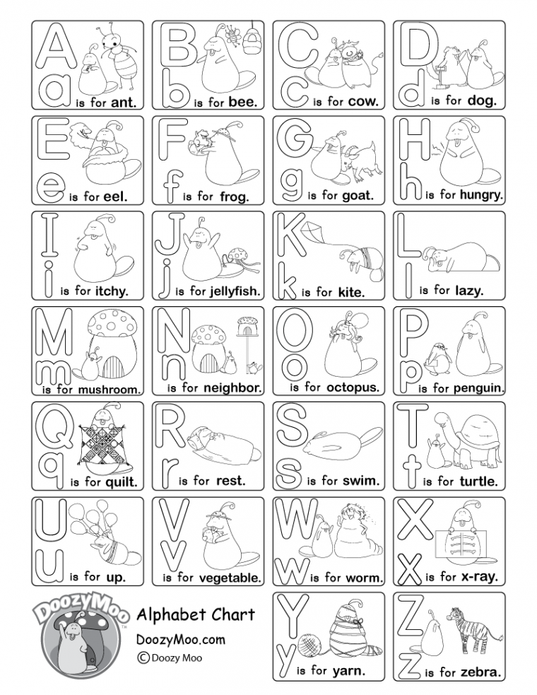 Alphabet Worksheets (Free Printables) - Doozy Moo