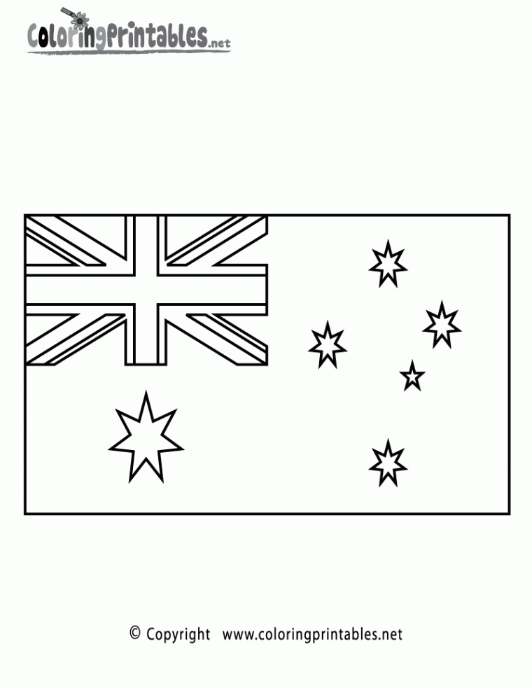 Australia Flag Coloring Page - A Free Travel Coloring Printable